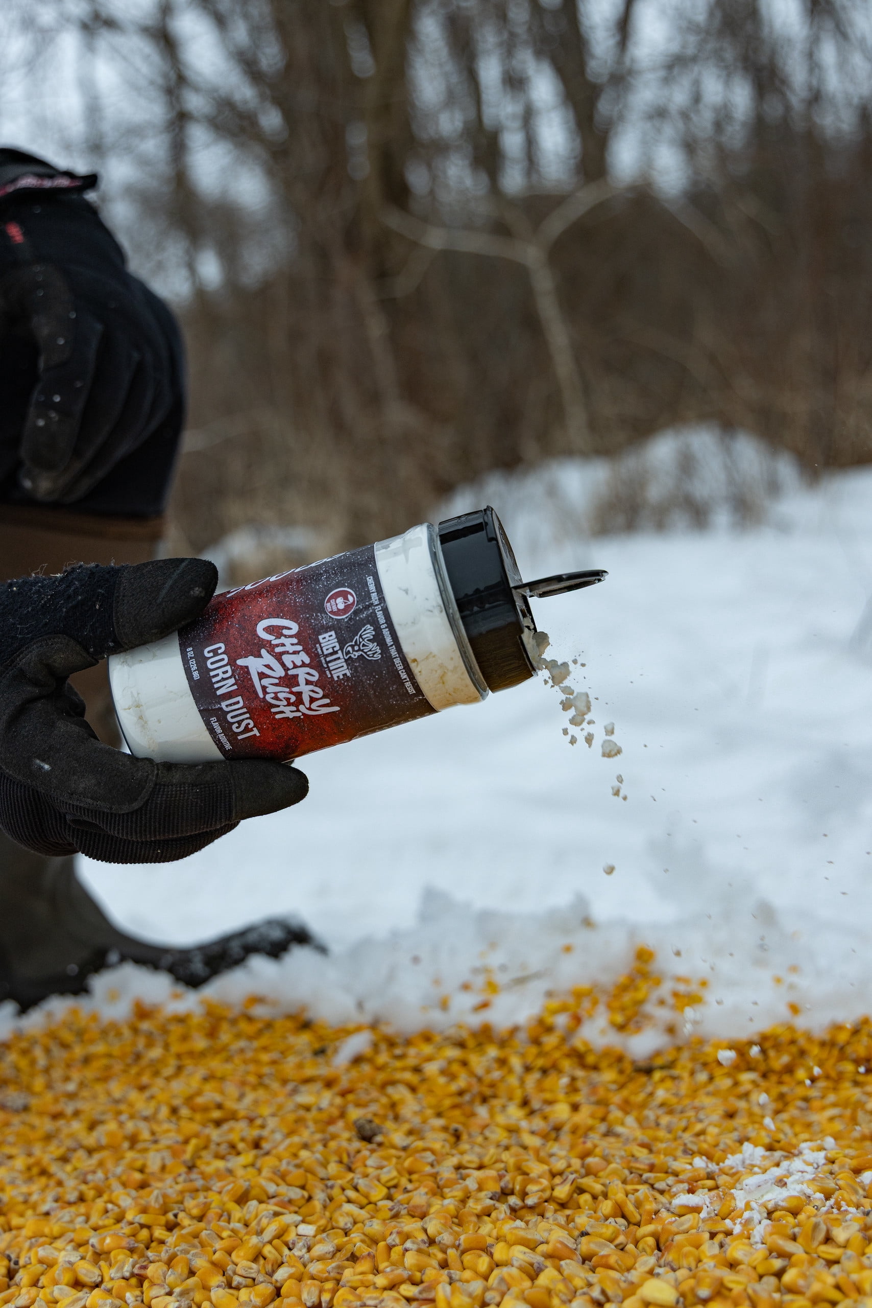 Big Tine Cherry Rush Scent Attractant 8oz Corn Dust Topper  for Hunting