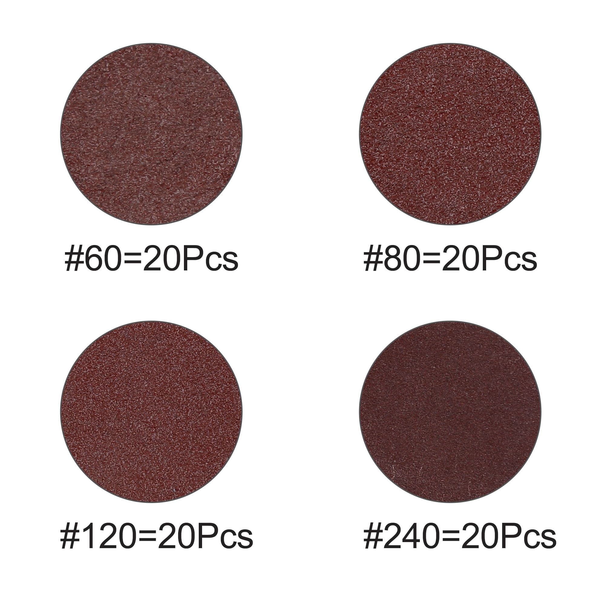 Unique Bargains 80 Piece 2" Roll Lock Discs Pads Sanding Disks 60 80 120 240 Grit