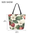 thumbnail image 5 of FORMRS Womens Canvas Tote Bag with Zipper Inner Pocket Shoulder Handbag, Beige Strawberry, 5 of 7