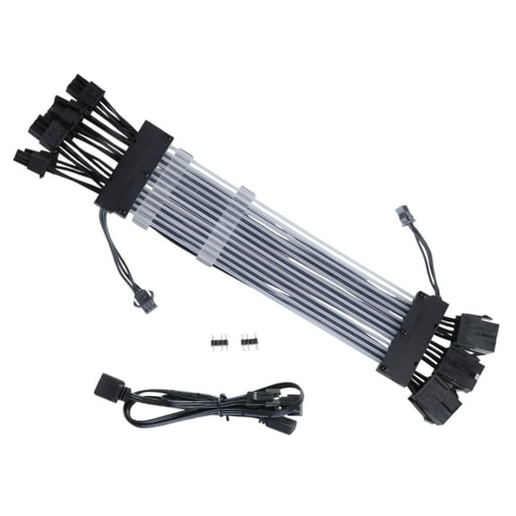 Motherboard Power Connectors ARGB 24Pin 3x8Pin Motherboard Power Supply Cable Connectors Computer Light Bar Part