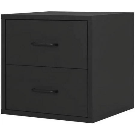 Modular 2-Drawer Cube, Black