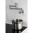 thumbnail image 2 of Kingston Brass KS8108RKX Webb Wall Mount Pot Filler Faucet with Knurled Handle, Brushed Nickel, 2 of 7