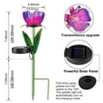 thumbnail image 4 of Injueey Lámpara de césped de 2 uds., luz de tierra alimentada por energía Solar con pantalla de cristal impermeable IP65, forma de flor, iluminación Iluminación y accesorios Azul púrpura Injueey HA027249-01, 4 of 5