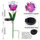thumbnail image 3 of Bearachild Lámpara de césped de 2 uds., luz de tierra alimentada por energía Solar con pantalla de cristal impermeable IP65, forma de flor, iluminación Iluminación y accesorios Azul púrpura Bearachild HA027249-01, 3 of 5