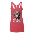 thumbnail image 2 of Wild Bobby, Pitbull to all the Haters Funny, Animal Lover, Women Tri-Blend Racerback Tank Top, Vintage Red, Medium, 2 of 4
