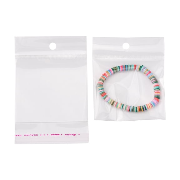 500pc Rectangle Cellophane Bags White 12x8.1cm Inner Measure: 7.4x8.1cm Hole: 6mm Unilateral Thickness: 0.1mm