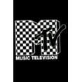 thumbnail image 2 of Junior's MTV Black and White Check Logo Jogger Sweatpants Black Large, 2 of 3