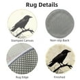 thumbnail image 3 of Latch Hook Rug Kit Black Raven on Branch Stamped Handmade Round Shape Carpet Crochet Yarn Craft DIY Hook and Latch Door Mat Tapestry for Home Floor Decor 50x50cm(5), 3 of 7