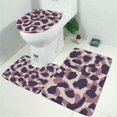 thumbnail image 2 of Pink and Purple Of Leopard Print Bathroom Rugs Sets 3 Piece,Toilet Cover Set,Absorbent Non Slip Bathroom Mats Sets with U-Shaped Contour Rug Toilet Rug Set, 2 of 5