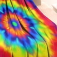 thumbnail image 3 of Rainbow Tie Dye Mandala Pattern Blanket,Comfortable Soft Flannel Throw Blanket,All Season,Warm Lightweight Blankets for Sofa Bed Couch Living Room Chair,30"x40", 3 of 4