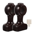 thumbnail image 2 of 2 soportes para barra de cortina, soporte de madera para barra de cortina, soportes para barra de cortina para dormitorio Café oscuro, 2 of 9
