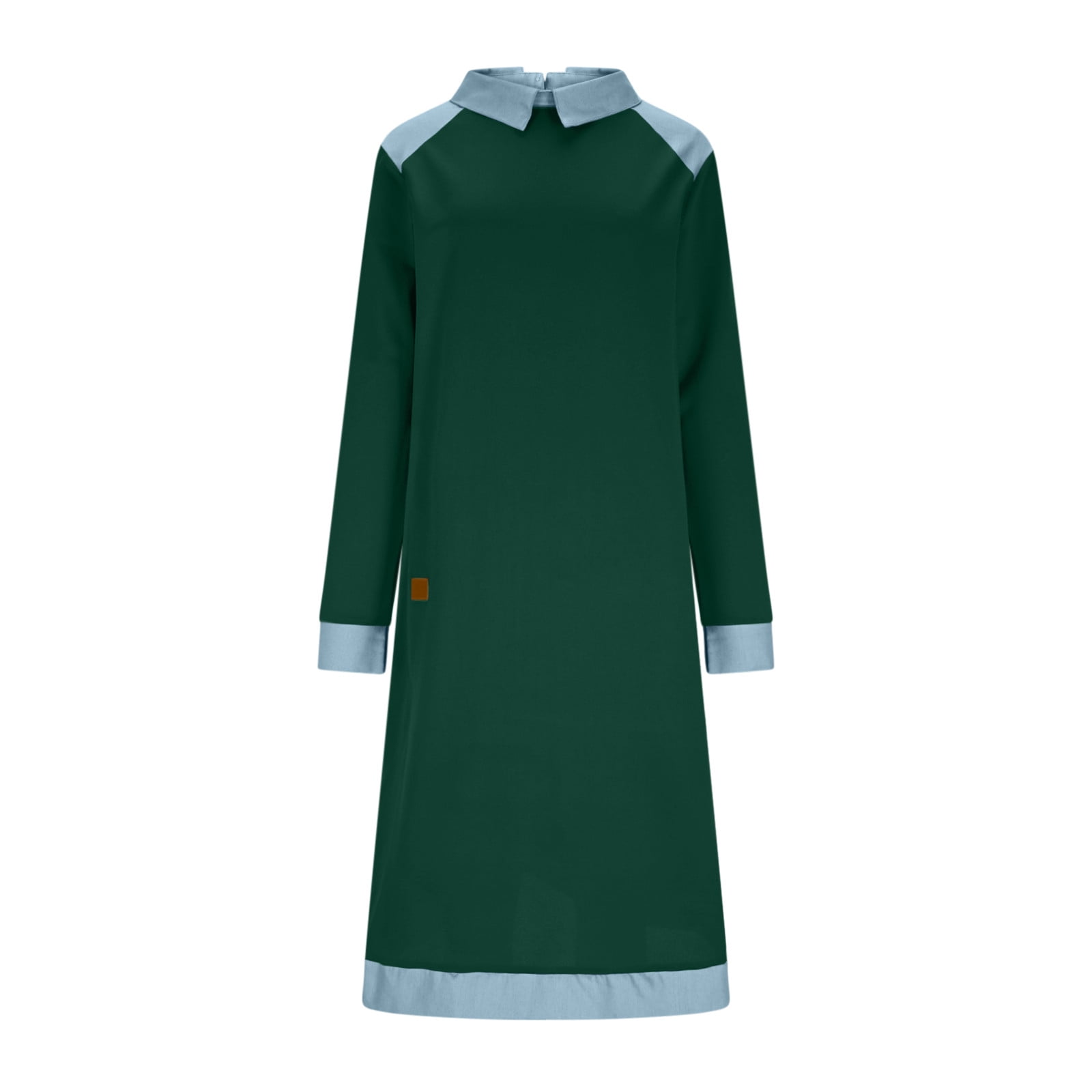 Fewfanhot Maxi Dresses for Women Flowy V Neck 3/4 Sleeve Mid Length Shift Dress with Pockets Comfy House Loungh Wear
