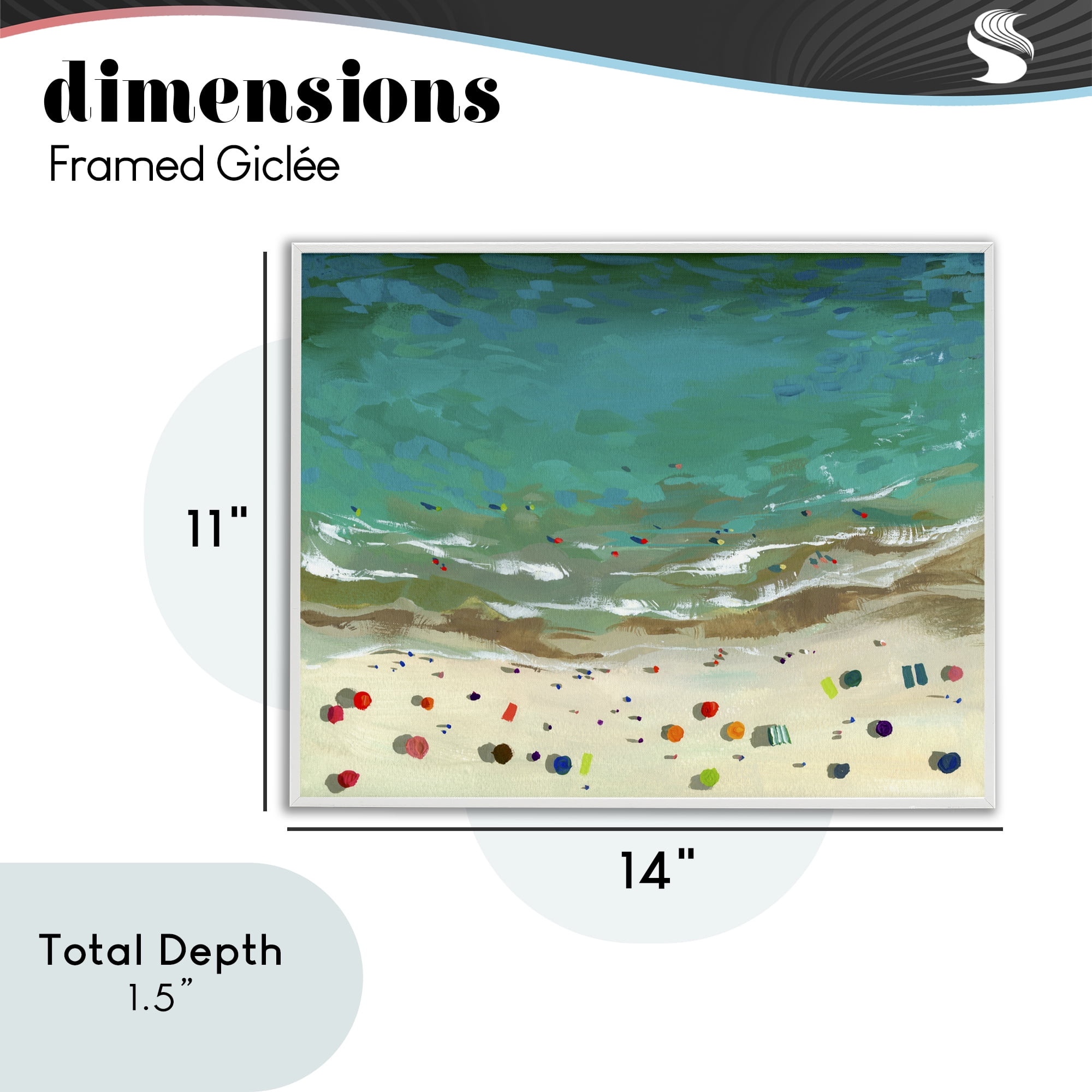 Stupell Industries Aerial Turquoise Shoreline White Framed Giclee Art, design by Brook Page
