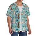 thumbnail image 2 of Gukieu Sea Lighthouse Print Men's Short-sleeved Shirts, Button-down Pocket Shirts, T-shirts, Beach Vacation Travel Summer Clothing-3X-Large, 2 of 5