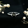 thumbnail image 6 of Princess Cut Lab Grown Black Diamond Solitaire Ring with Diamond (AAAA Quality), 18K White Gold, US 8.50, 6 of 9