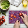thumbnail image 4 of Flower Cutting Board, Flowers Pattern Garden Plants Flowering Aromatic Vibrant Colors Art, Decorative Tempered Glass Cutting and Serving Board, Small Size, Red Purple Lavender, by Ambesonne, 4 of 5