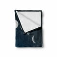 thumbnail image 2 of Moon Soft Flannel Fleece Blanket, Lunar Phases and Stars Little Houses Hills Silhouette Night Sky Illustration Print, Cozy Plush for Indoor and Outdoor Use, 50" x 60", Grey and Black, by Ambesonne, 2 of 6