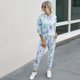 thumbnail image 1 of 2PCS Mujeres Tie-Dye Print Hoodie Pantalones Con capucha Manga larga Cordón Cintura elástica Ca MABOTO Pantalones de sudadada, 1 of 7