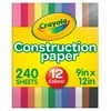 Crayola Construction Paper, 240 Pgs, School Supplies for Kindergarten, 10 Colors, Arts & Crafts Supplies, Classroom Must Haves