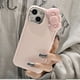 thumbnail image 3 of Funda de teléfono de silicona suave con lazo rosa 3D Linda coreana para iPhone 14 13 12 11 Pro Max X XR Funda a prueba de golpes de Color sólido, 3 of 4