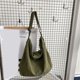 thumbnail image 3 of (FBA Se Pliega Una Vez Y Se Reedita) Bolso Hombro para Mujer Gran Capacidad Retro Japonés Harajuku Japonés Color Sólido 474 Verde, 3 of 9