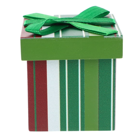 OFFIGAM Green Wooden Miniature Box for Dollhouse Christmas Holiday Decoration Ideal for Home Decor or Collectors