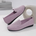thumbnail image 5 of Womens Breathable Mesh Slip On Ballet Flat Shoes Rhinestone Wide Width Closed Toe Knit Casual Dress Non Slip Work Shoes, 5 of 7