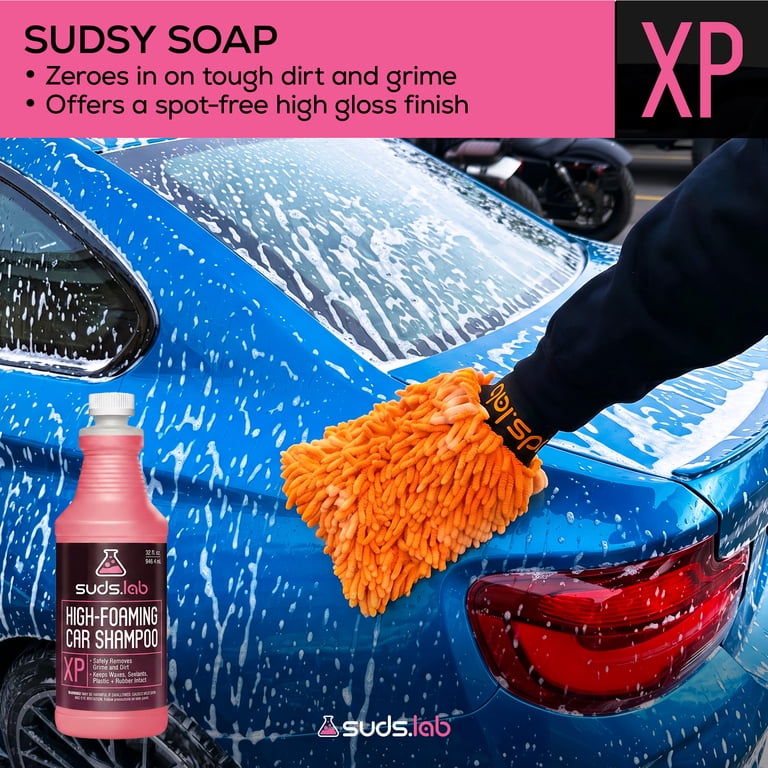 SudsLab High Foaming Car Wash Shampoo 32 oz, Effectively Removes