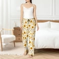 thumbnail image 5 of Pajama Pants Women, Brown Leaf Sunflower Sweatpants Soft Sleep Lounge Pants, Casual PJ Bottoms Pants with Pockets, 5 of 5