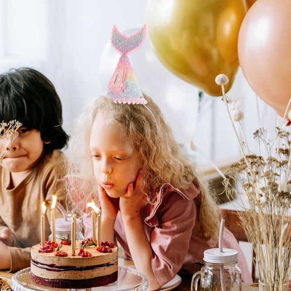 Raindrops Color Gradient Birthday Hat for Kids, Versatile Design, 1 Piece