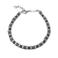 thumbnail image 5 of Stainless Steel Silver Hexagon and Black Bead Chain Bracelet Masculine Design - 9 Inch, 5 of 5