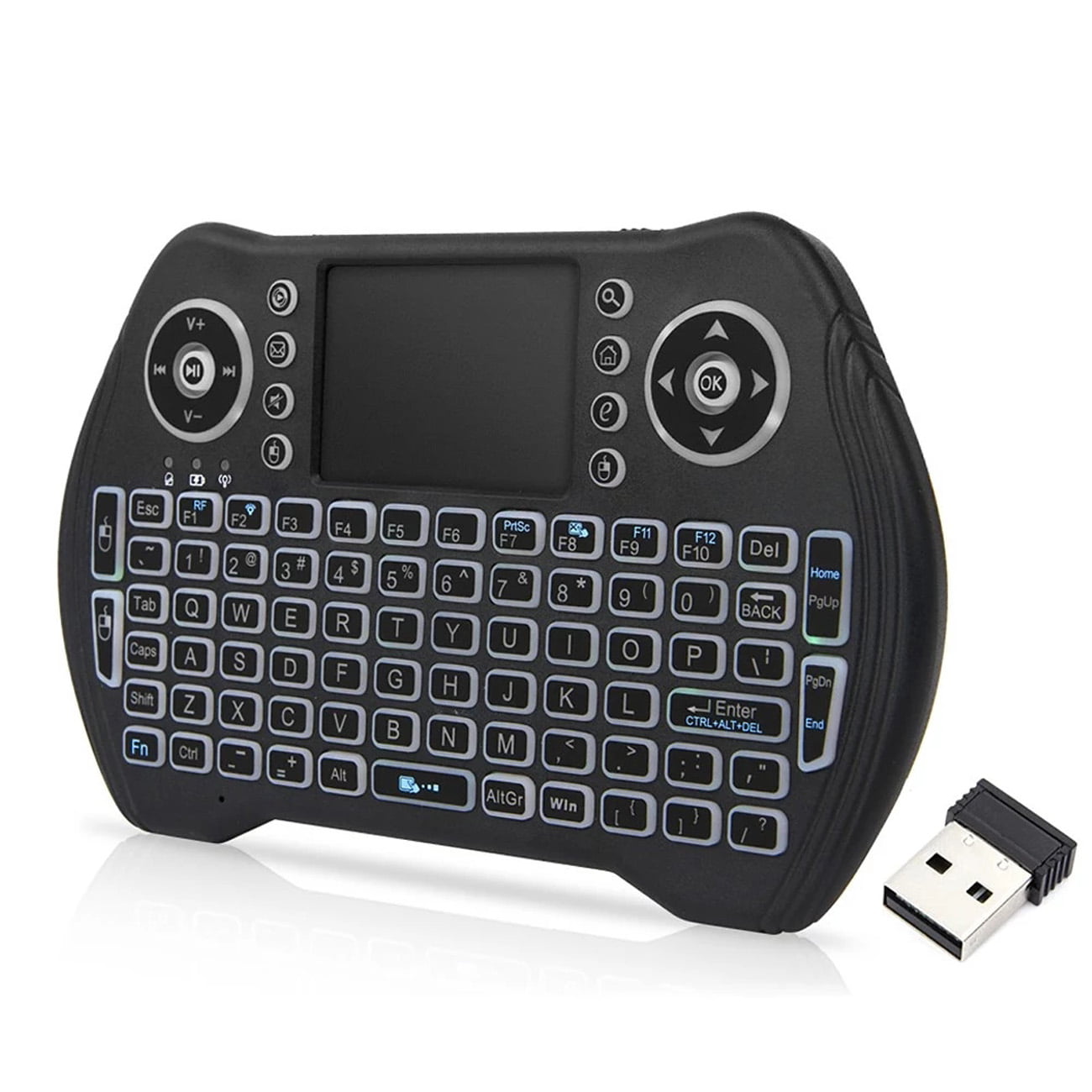 Mini 2.4Ghz 83 Keys Wireless Keyboard Touchpad w/ Mouse Mice for PC PS4 Smart TV 