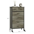 thumbnail image 3 of RichYa Chest of 6 Drawers, Drawer Dresser storage organizer for Bedroom, Living Room, Hallway, Gray, 3 of 9