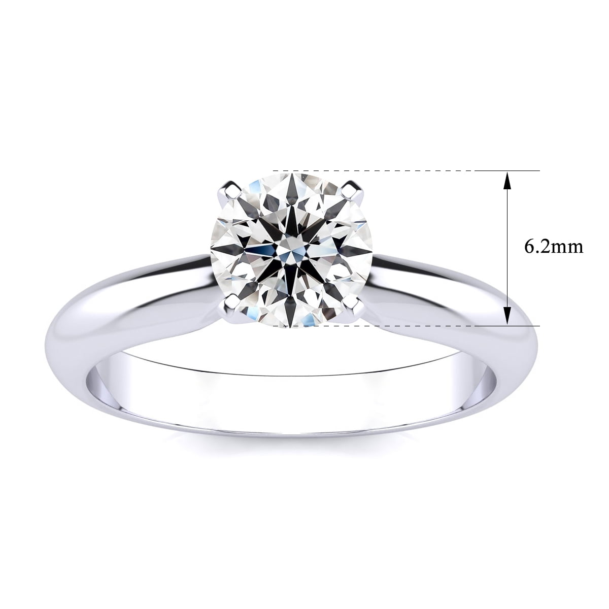 SuperJeweler 1 Carat Lab Grown Diamond Solitaire Ring In Sterling Silver For Women