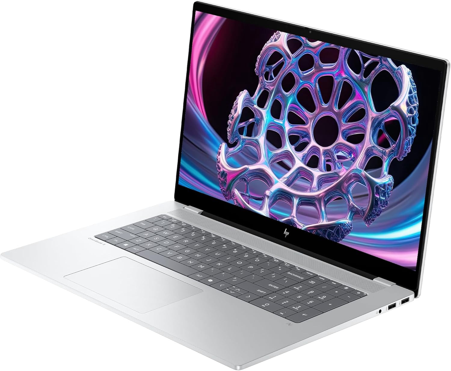 HP OmniBook X Copilot+ Laptop, Intel Ultra 7-258V, 32 GB LPDDR5x RAM, 2 TB PCIe SSD, 17.3" FHD (1920x1080) Touchscreen, Intel Arc 140V GPU, Backlit Keyboard, W11 Home, Glacier Silver