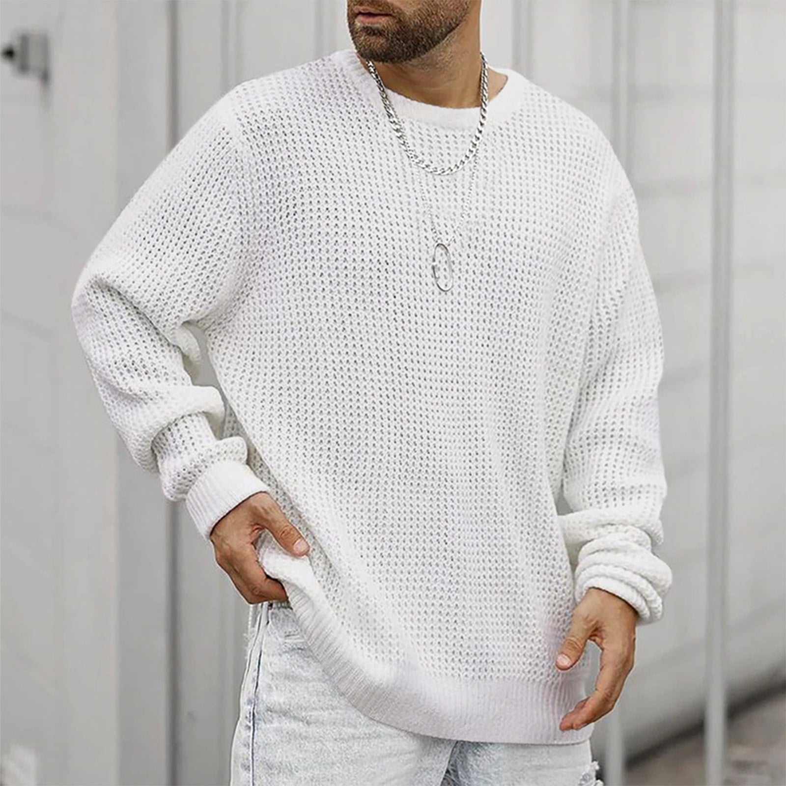 Oversized Wool Sweater for Men Winter Wool Pullover Giant 