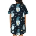 thumbnail image 3 of Naloa Gnome and Snowflakes Women's Short-Sleeved Pajama Set, Loungewear, Summer pajamas, Breathable Cozy - XX-Large, 3 of 9