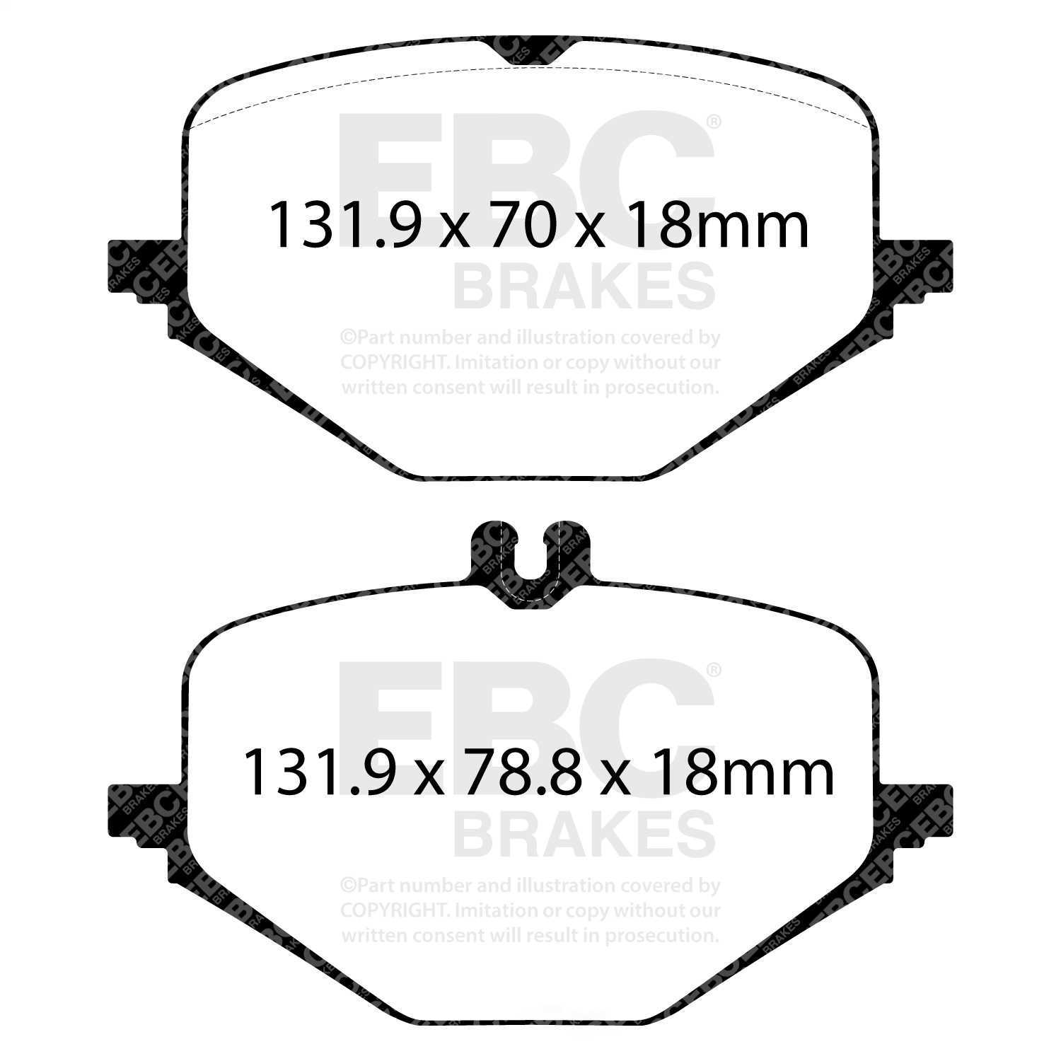 EBC Brakes DP42443R Yellowstuff Street And Track Brake Pads, FMSI Pad No. D2239 370mm Dia