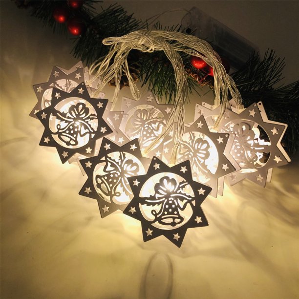 Caja de batería LED Navidad Copo de nieve blanco Cadena de luz Colgante de árbol de Navidad Wmkox8yii fhajkh3257