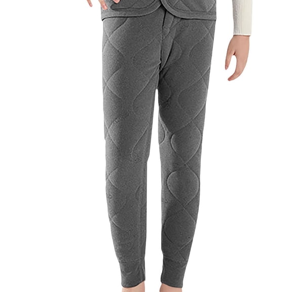 Coerni Boys Girls Thermal Puffer Pants Kids Thick Winter Warm Cotton Fleece Lined Slim Fit Underpants Fall Inner Clothes Trousers