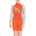 thumbnail image 1 of Buceo vela niños traje de traje de baño traje de baño niños traje de baño espalda con cremallera cremallera ropa de baño para nadar buceo snorkeling naranja l kenally OD003662-13, 1 of 7