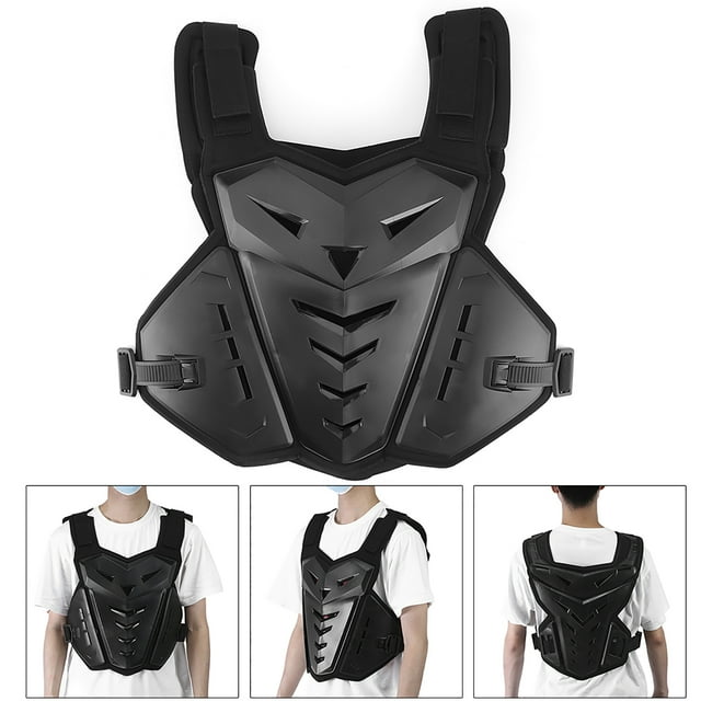 Thick Shockproof Chest Back Protection, Protective Equipment Motorcycle Vest Back Protection, Breathable Chest Back Protection, Motorcycle For Riding Black,White