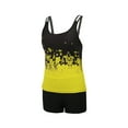 thumbnail image 3 of Sunloudy 2 piezas de traje de baño de verano para mujer, camisetas sin mangas acolchadas con tiras florales + traje de baño corto de color sólido para niñas, 6 colores Sunloudy  S M L XL XXL XXXL, 3 of 8