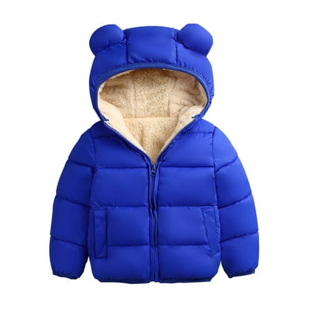 

Musuos Baby Boy Girl Winter 3D Ear Zipper Hoodie Coat Long Sleeve Plush Warm Jacket
