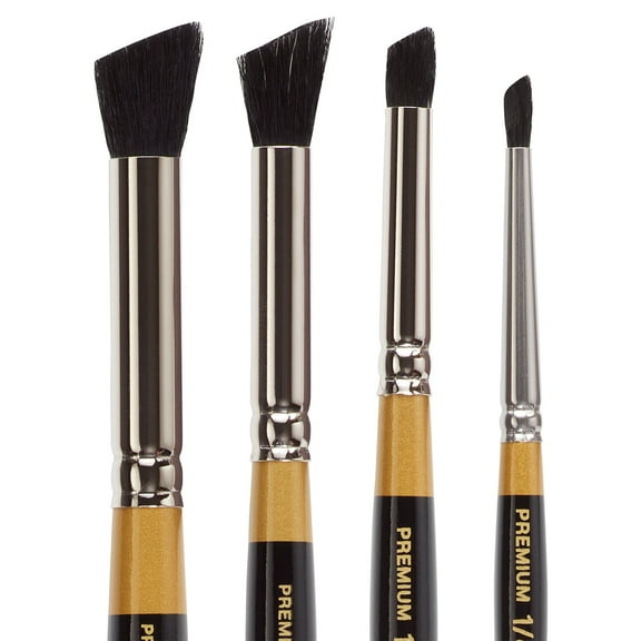 Original Gold® 9245 Russian Fitch Deerfoot Stippler Series, Set of 4 Sizes (1/8, 1/4, 3/8, 1/2)