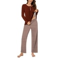 thumbnail image 5 of yievot Women's Pajama Set Soft Long Sleeve Top With Pants Striped Printed Loungewear Sleepwear Pajamas, 5 of 7