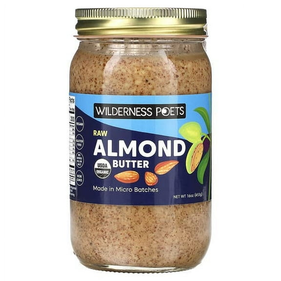 Wilderness Poets, Organic Raw Almond Butter, 16 oz Pack of 4