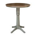 thumbnail image 2 of 36" Round Wood Distressed Hickory/Stone Extension Dining Table With 2 Stools, 2 of 3