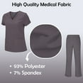 thumbnail image 4 of ACTIVE UNIFORMS Women's Breathable Cool Stretch Fabric Scrub Top and cargo Pant Set (Charcoal, X-Large), 4 of 7