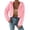 Pink, variant on HNMKIU Fuzzy Cropped Jacket Zip Up Long Sleeve Solid Color Hooded Sweatshirt Fall Fashion Soft Hoodies for Women Brick Red,L